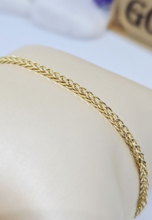 Złota bransoletka splot Lisi Ogon próba 585 14k