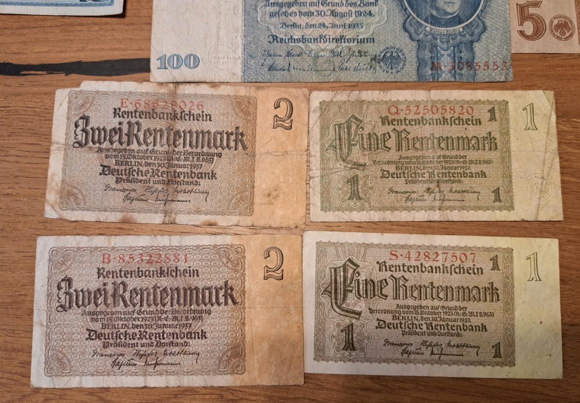 Banknoty Zabytkowe Niemcy od 1908 r. Cena za komplet