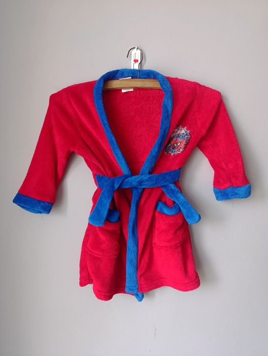 Szlafrok dziecięcy, chłopięcy, dziewczęcy, unisex, czerwony, Spiderman