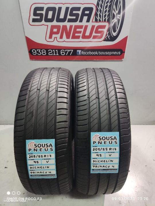 2 pneus semi novos 205-55r17 michelin - oferta dos portes 100 euros