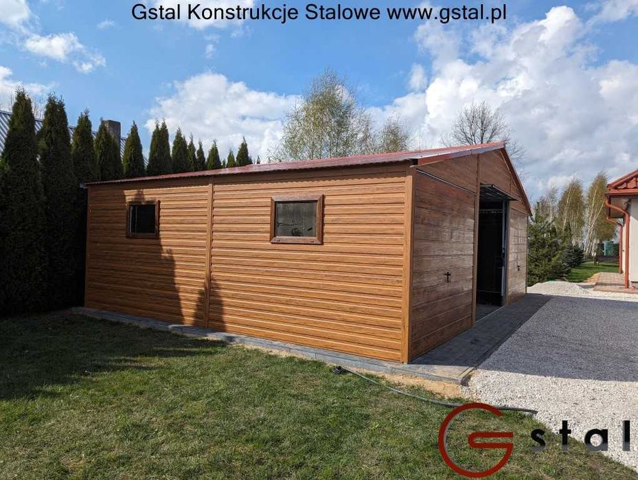 garaż 9x6 brama 220 cm 2x okno drzwi filc ściana 240 cm solidny profil