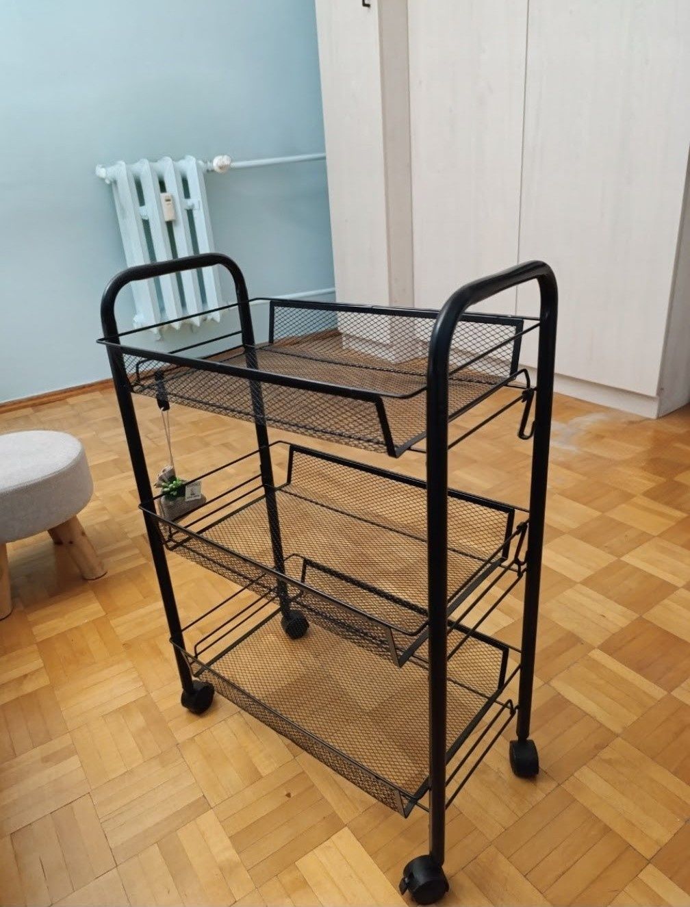 Mobilny wózek kuchenny łazienkowy na kółkach 3 poziomy metalowy regał