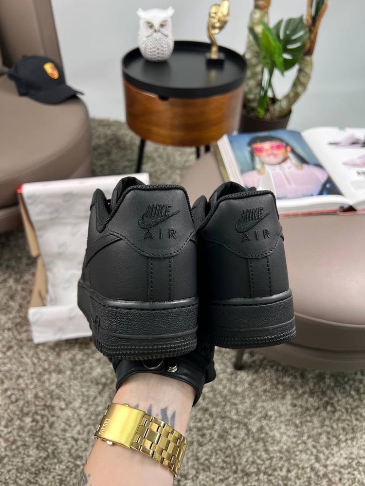 Чоловічі кросівки найк аір форс Nike Air Force 1 Low All Black [41-45]
