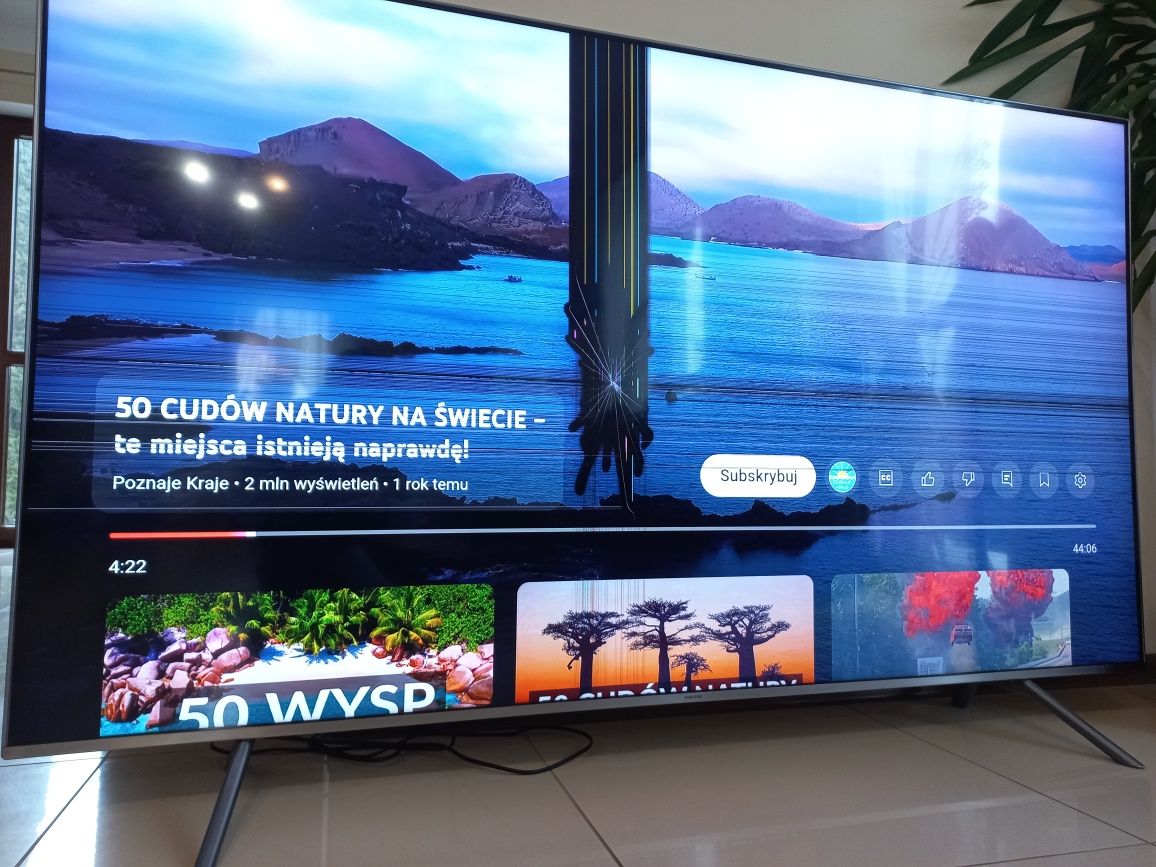Uszkodzony telewizor Samsung QLED 75cali