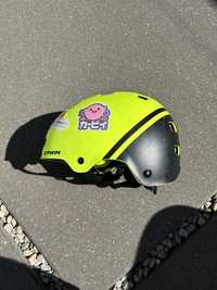 Kask rowerowy decathlon Btwin teen 520 fluo rozmiar 52-55cm