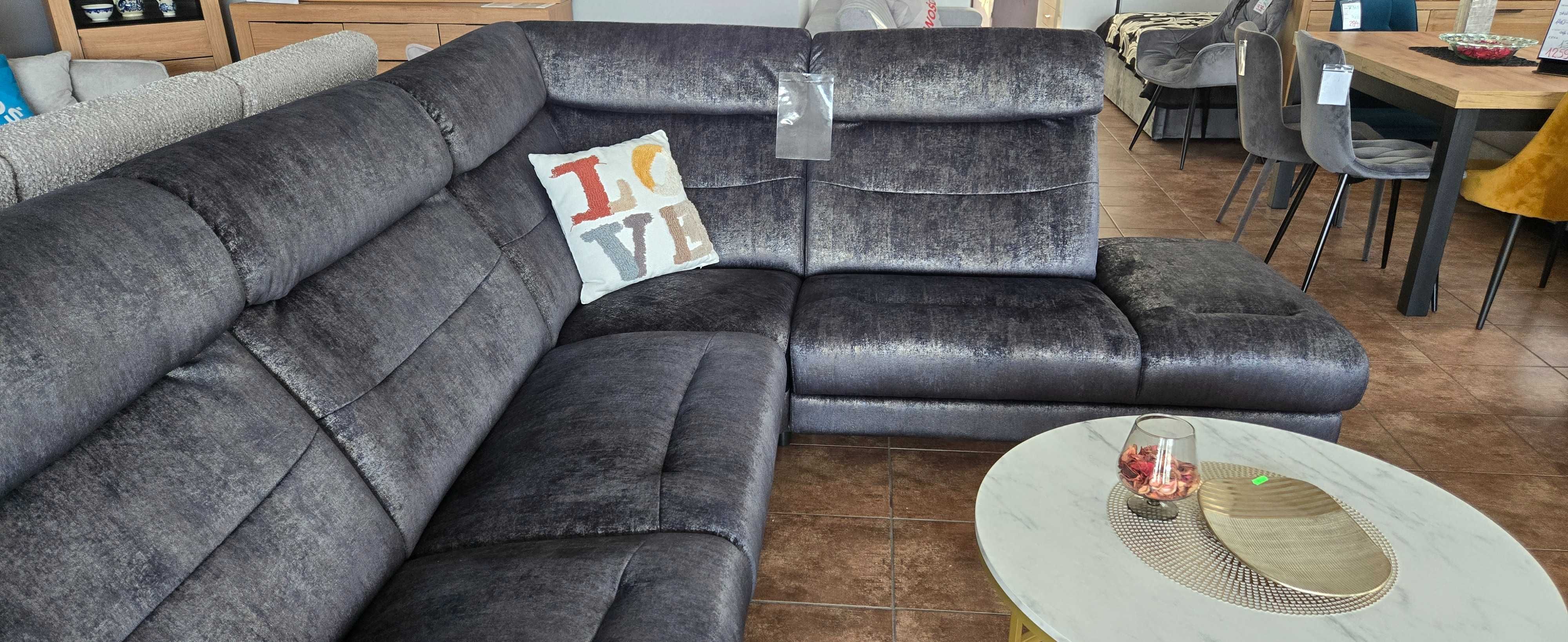 Komfortowy narożnik GLADIOLUS 287x232 stelaż włoski spanie na materacu