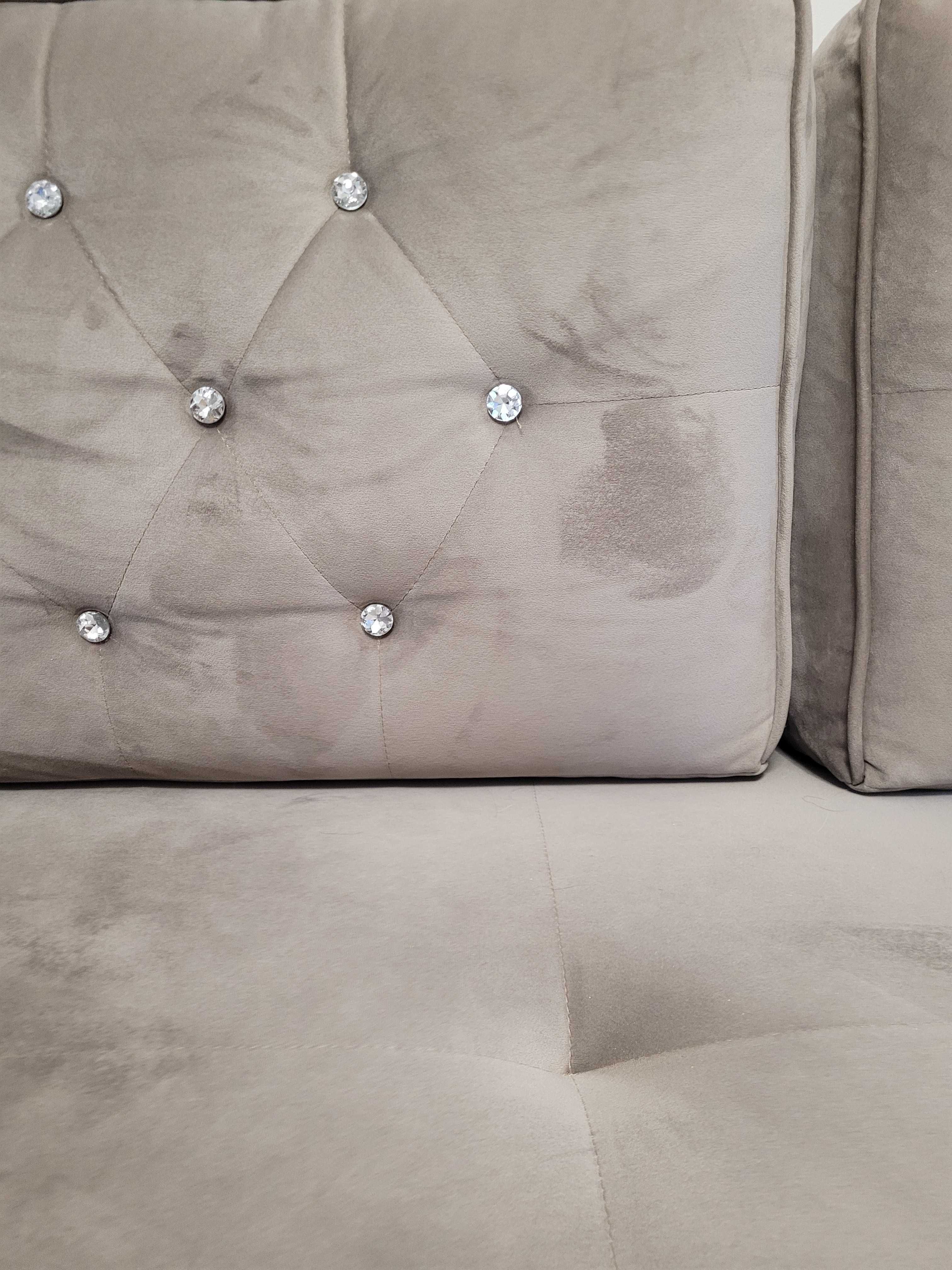 Komplet sofa plus fotel uszak z podnózkiem