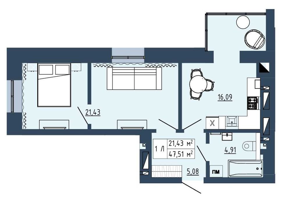 2 кімнатна квартира ЖК ГАРМОНІЯ / єВідновлення!