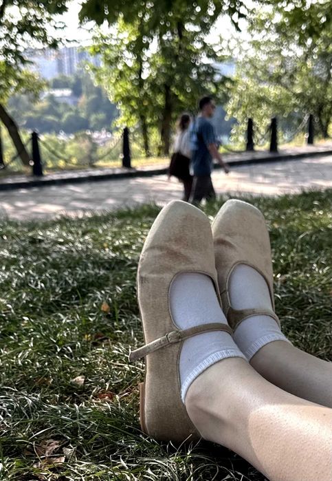 Оксамитові Mary Jane / балетки (26–26,5 см)