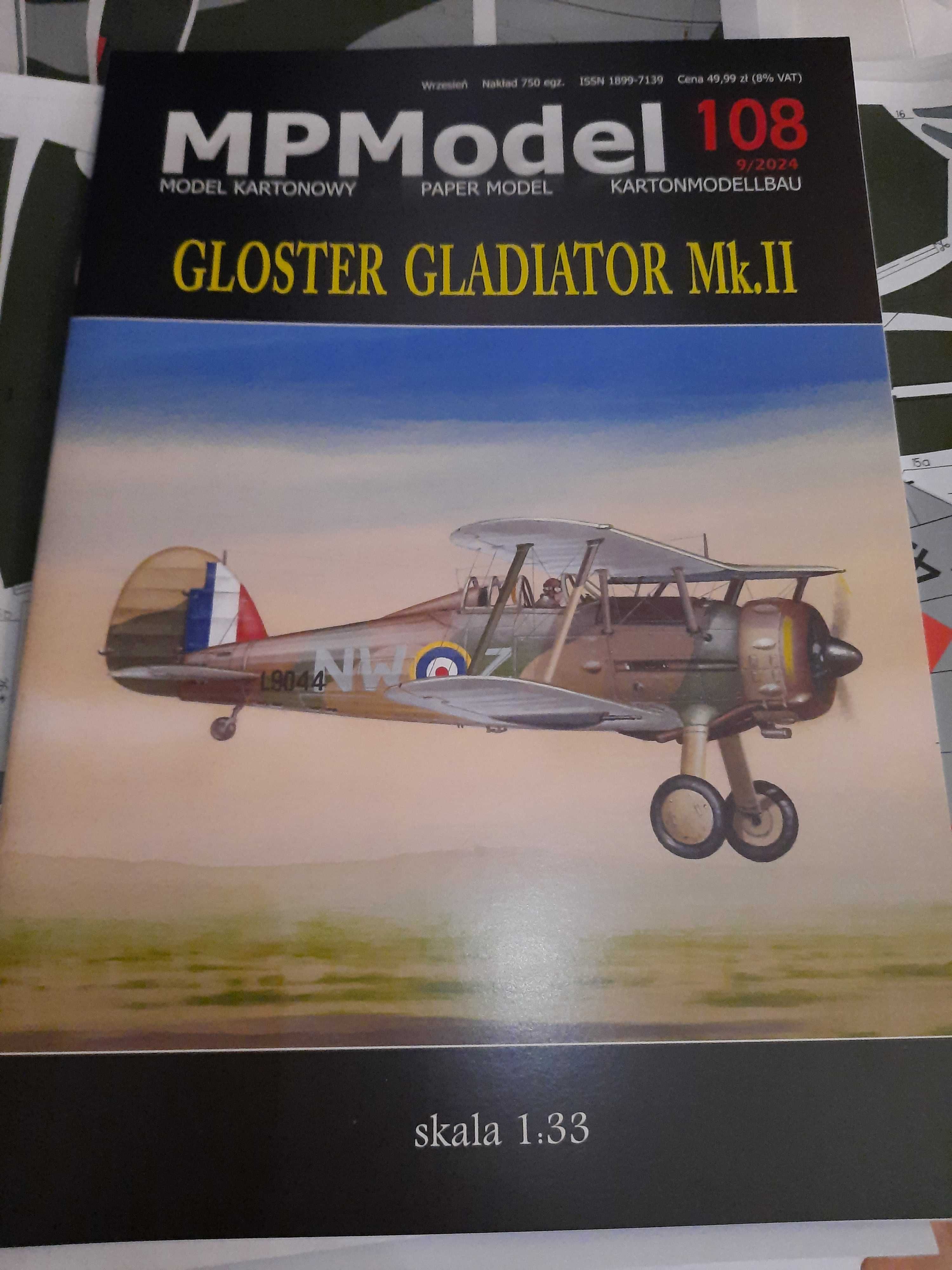 Model kartonowy MPModel samolot Gloster Gladiator Mk. II