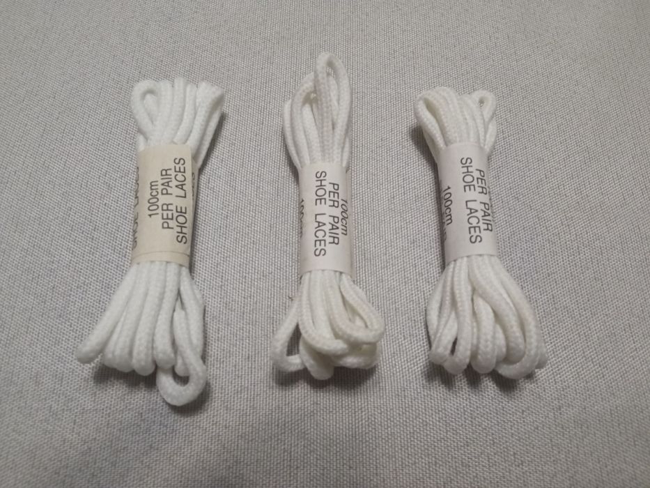 Zestaw sznurówek - białe - 3 pary