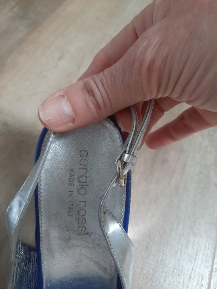 Sandalias prateadas sergio rossi