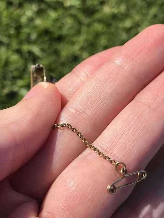 Alfinete Ouro Entre 10-12 Quilates e Cabelo Antigo Século XVIII