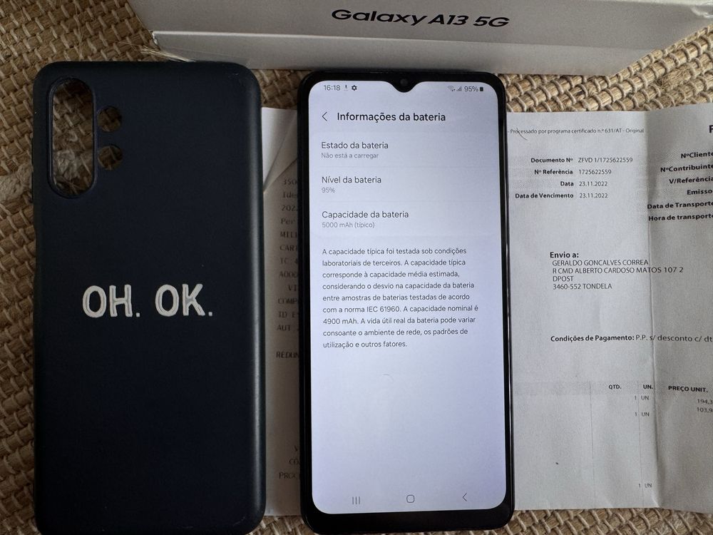 Galaxy A13 5G 128GB, impecável com fatura