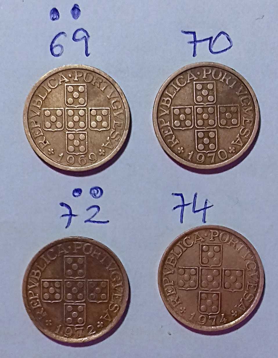 20 centavos - 4 moedas de bronze anos diferentes série 69-74