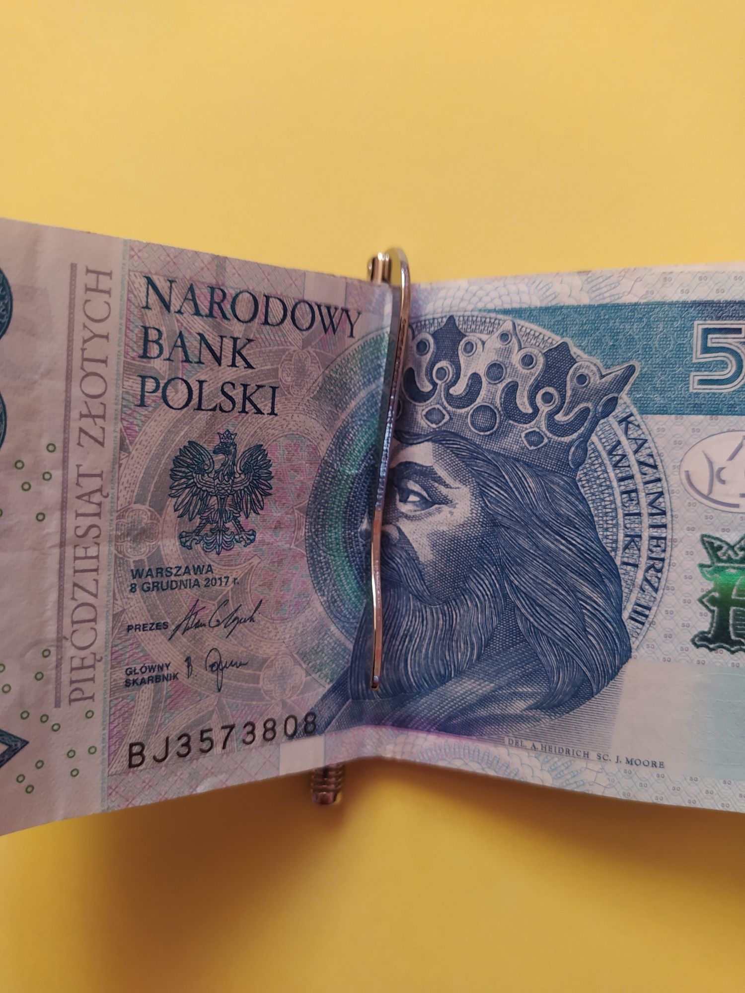 Metalowy klip spinka zacisk sprężynowy na pieniądze portfel banknoty
