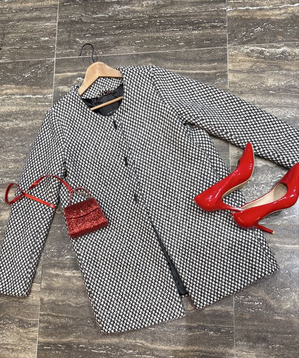 Amisu płaszcz pepitka 38/M jesień