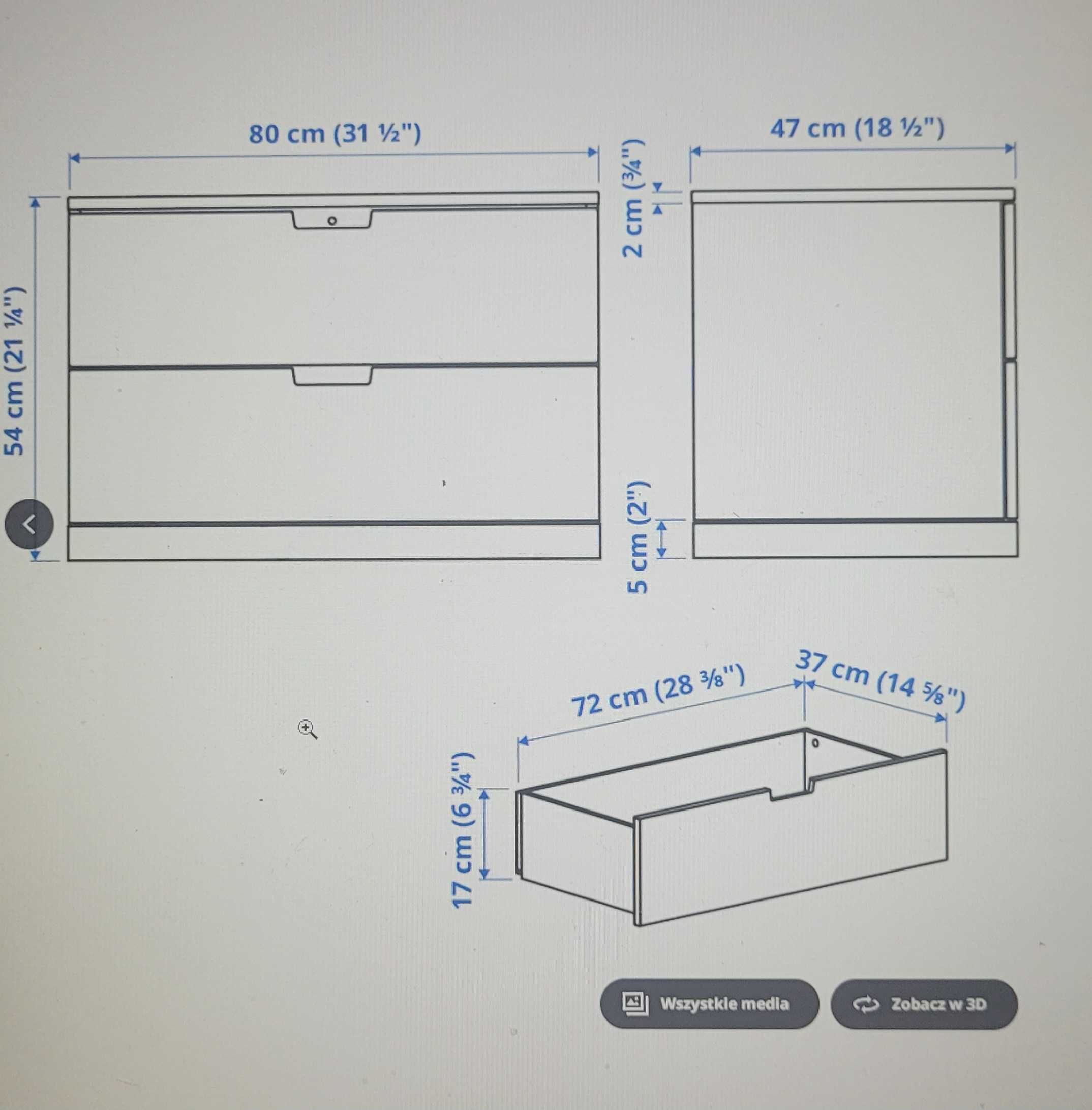 Szafka na buty ikea Nordli 2 szuflady