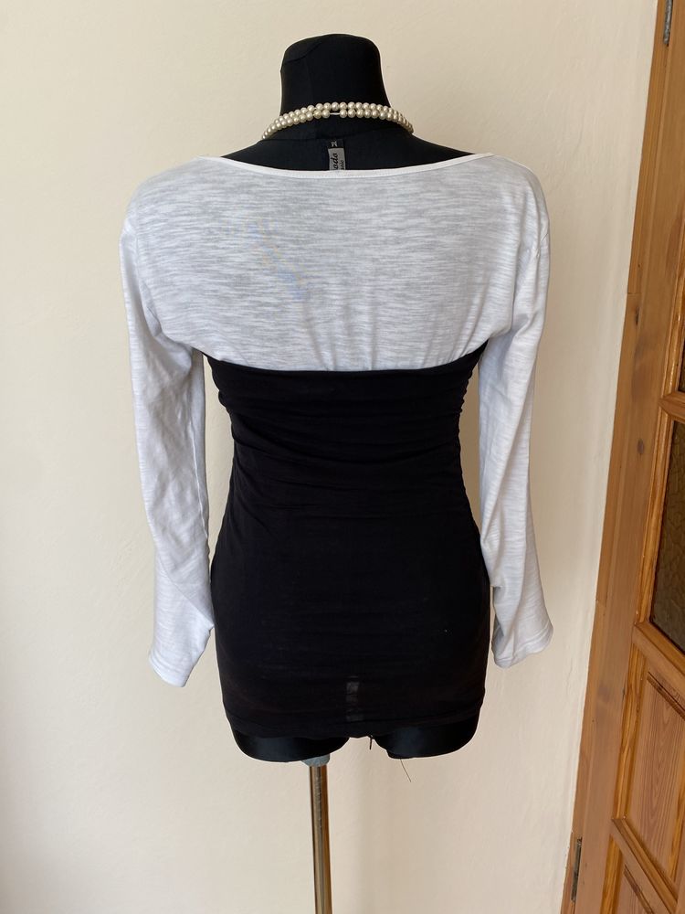 Bluzka top gorset Terranova 100% bawełna czarny rozmiar S