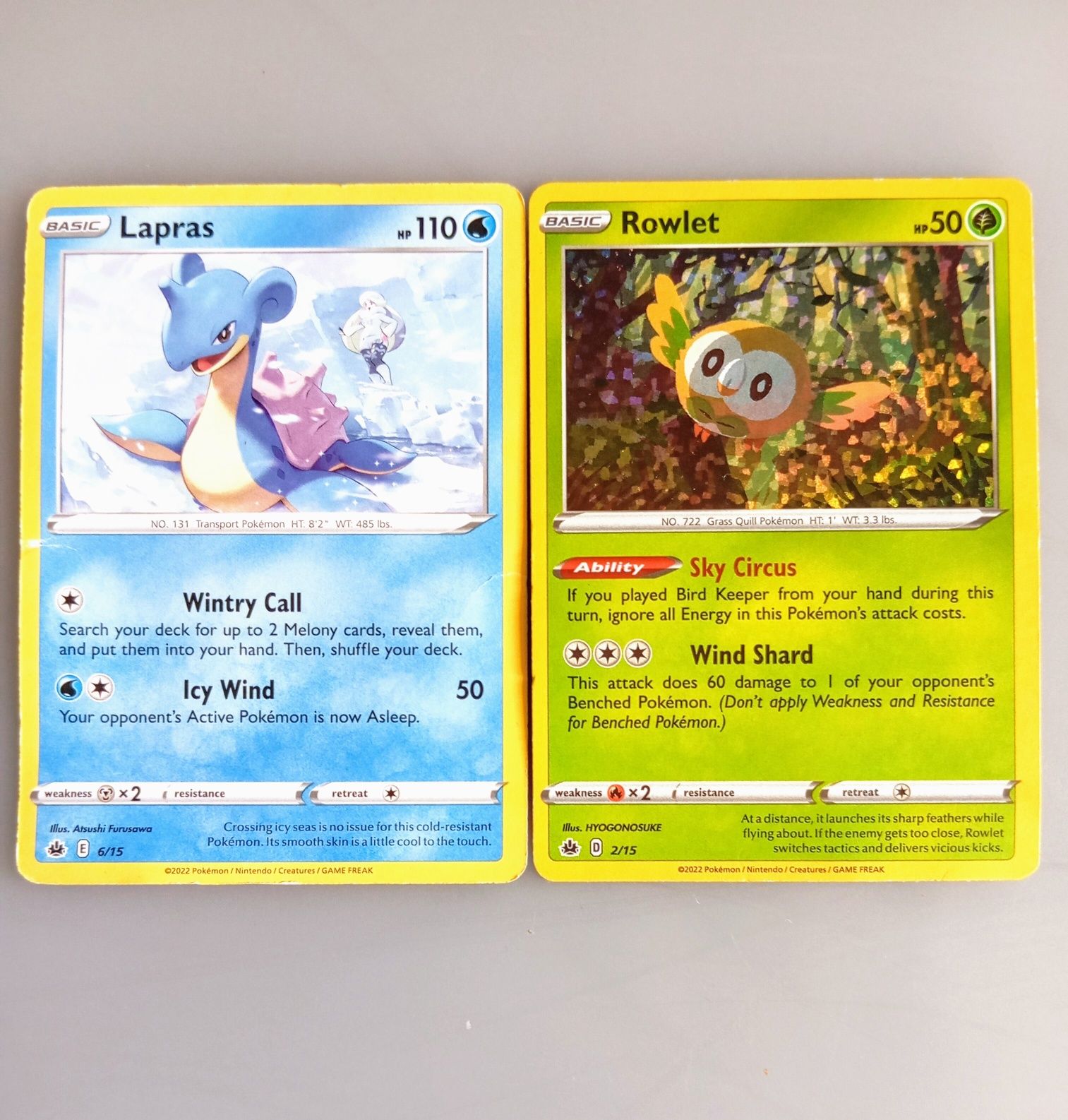 Cartas Pokémon originais.