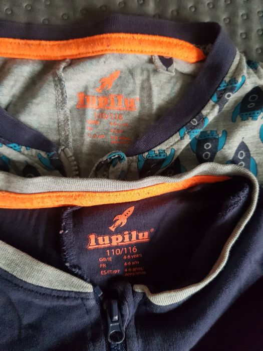 Zestaw 2 szt pajac piżama 110 116 Lupilu chłopięca rakiety kosmos