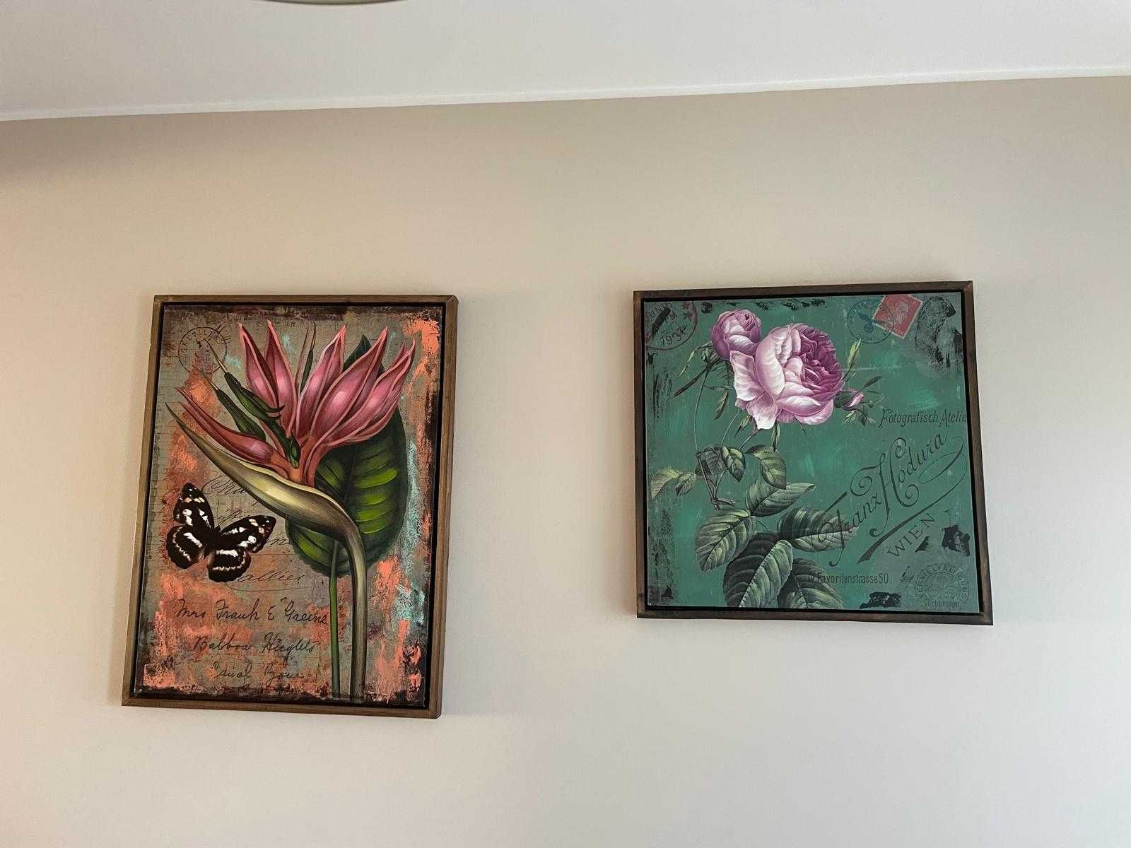 Conjunto de quadros de flores