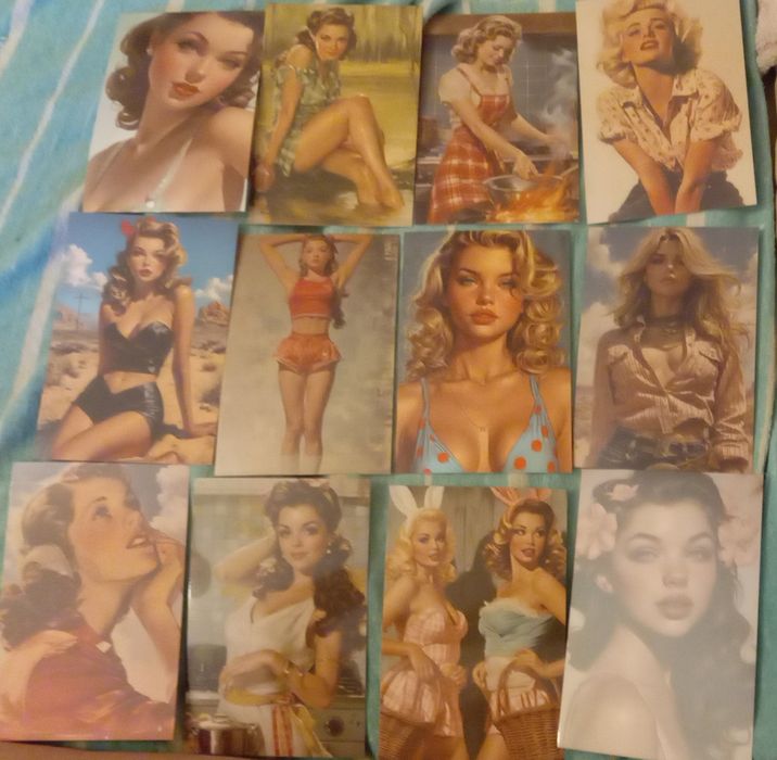 Листівки вінтажні дівчата пін ап еротіка