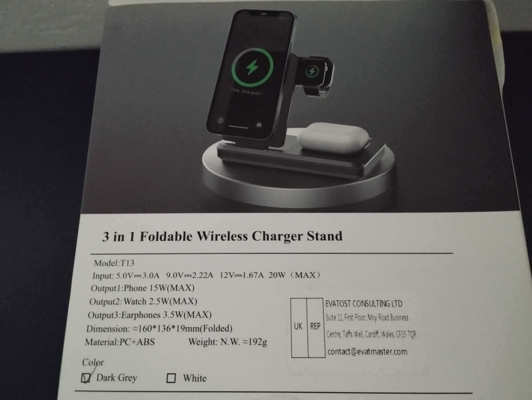 Indukcyjna stacja ładująca do zegarka Apple Watch i iPhone'a 3w1