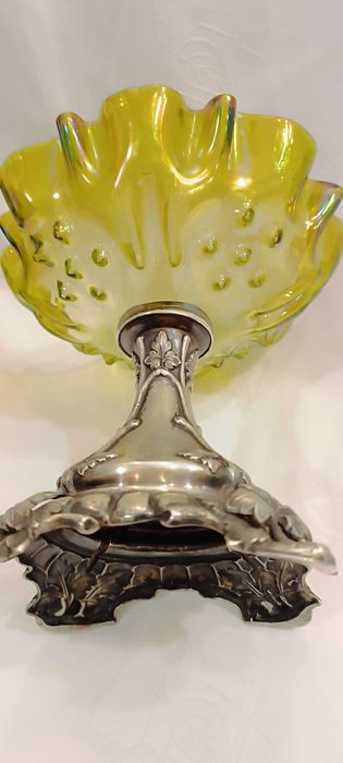 Patera secesyjna, podstawa srebro 800