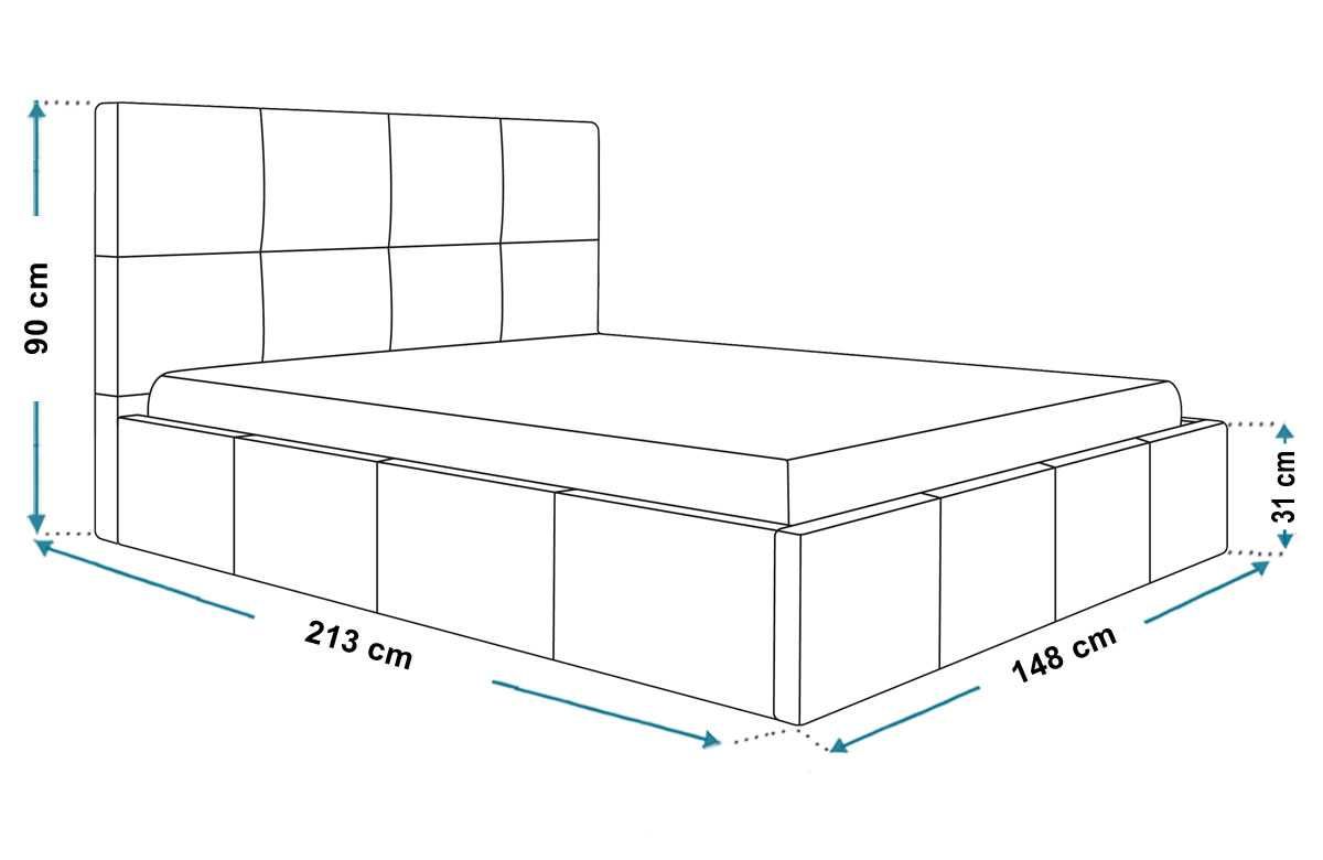 Łóżko slim 1 140x200 Stelaż + pojemnik różne kolory