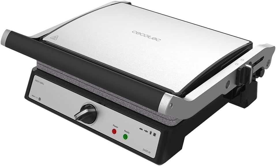 Kontaktowy grill elektryczny Cecotec Rock'Ngrill srebrny/szary 2400 W