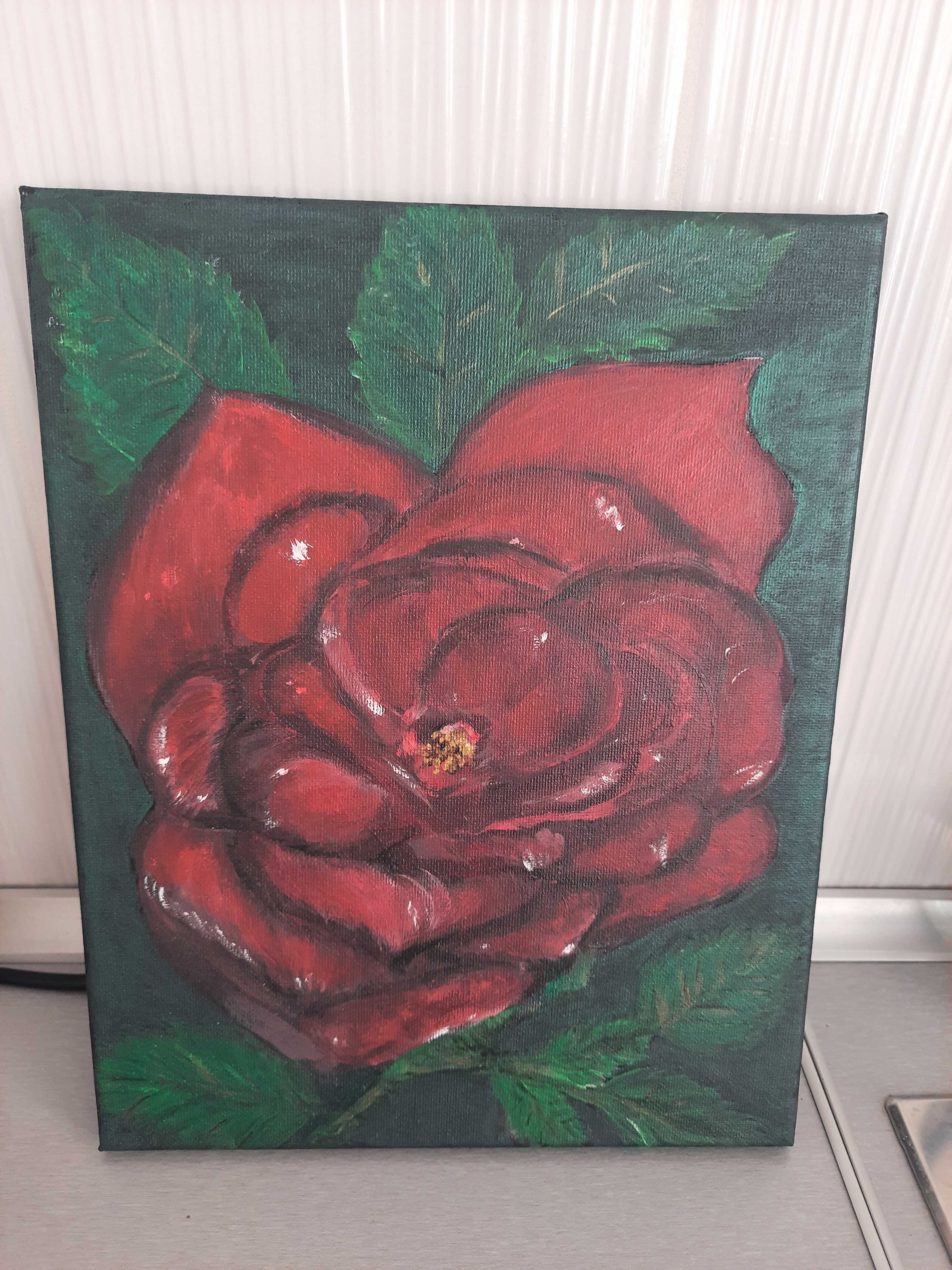 Obraz ręcznie malowany "Róża"