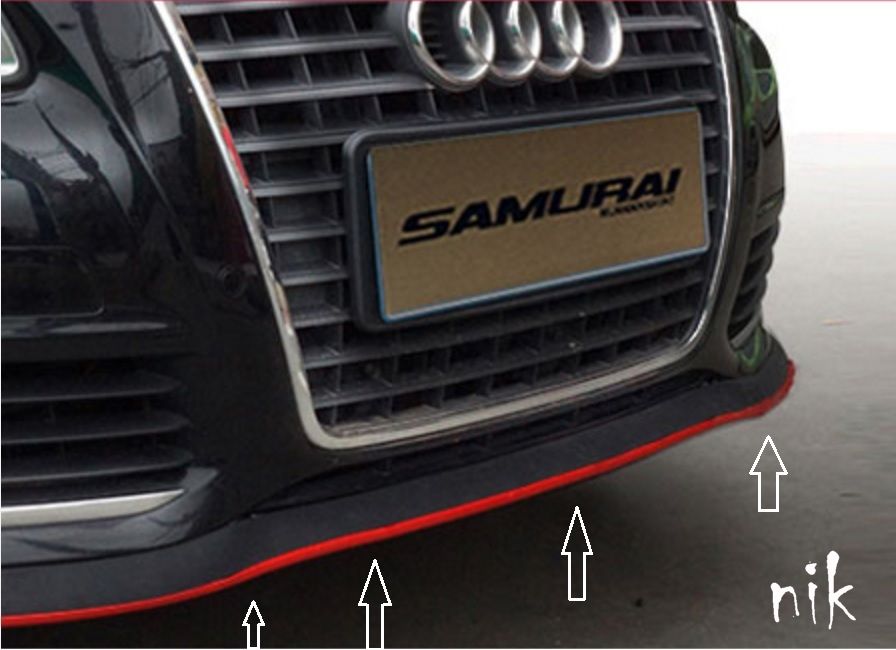 Карбонова губа 2,5 м на бампер, пороги для авто. Тюнінг, спідниця