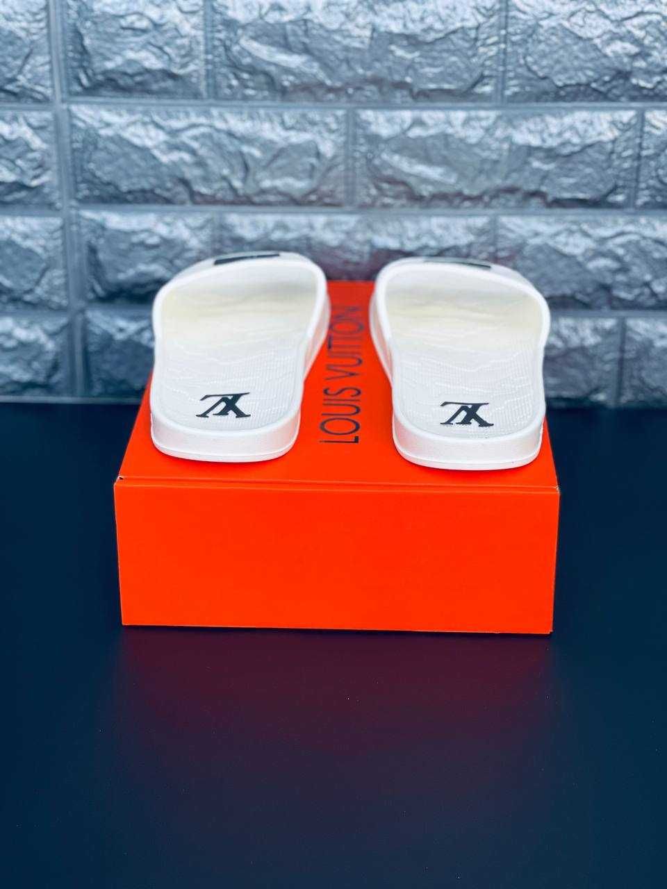 Шльопанці Louis Vuitton чоловічі White. Стильная новинка! Шлепанцы Хит