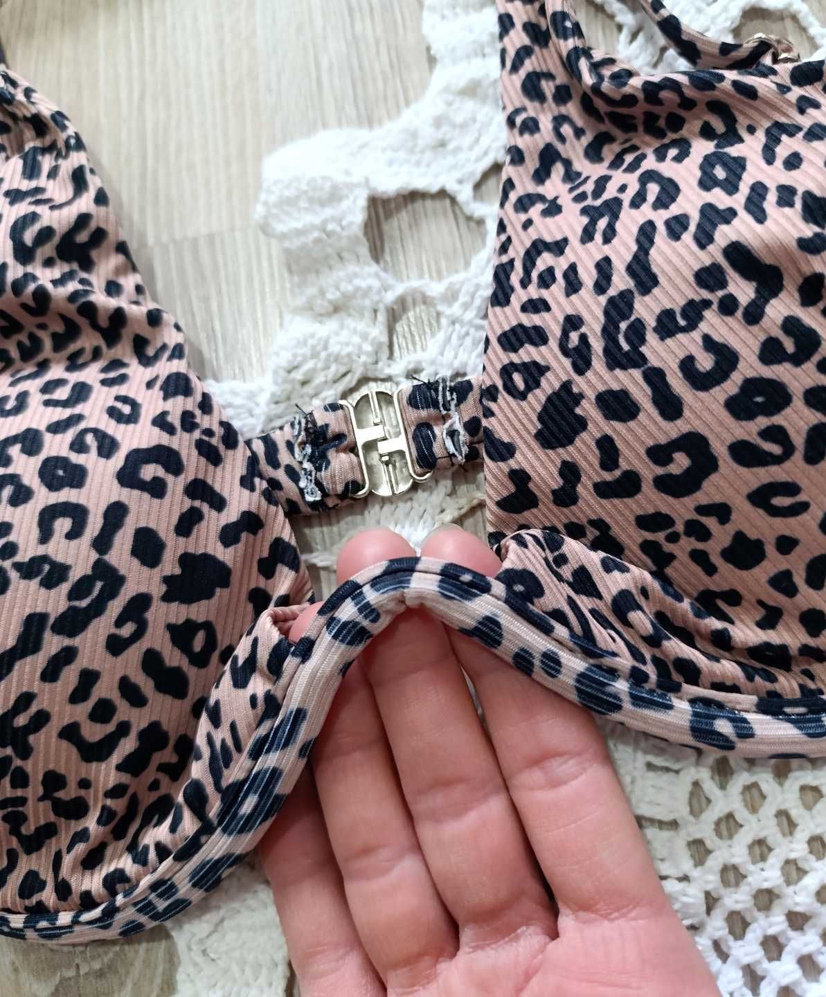 NOWY strój kąpielowy z pareo dwuczęściowy leopard rozmiar 40 L