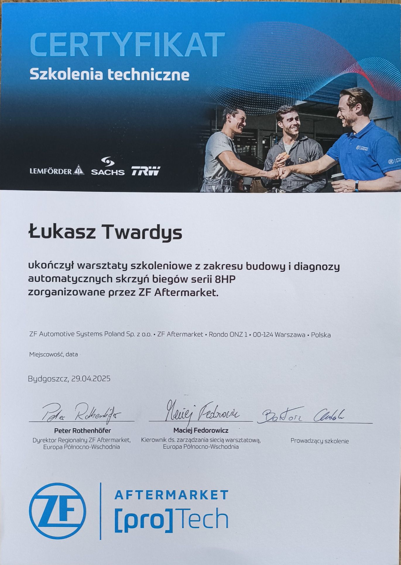 Serwis, naprawa, regeneracja automatycznych skrzyń biegów ZF 8HP