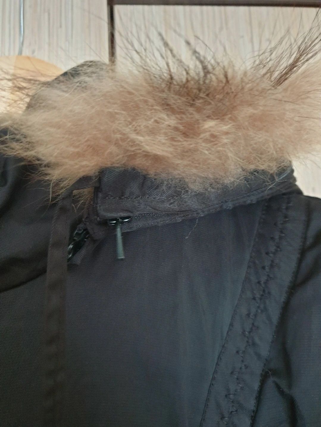 Kurtka zimowa płaszcz czarny parka r. 42 XL (przesyłka duża)