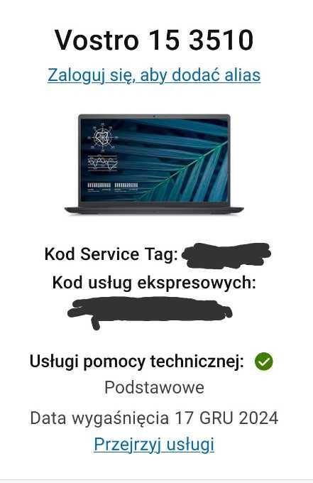 Vostro 15 3510 i7-1165G7 480GB podświetlana klawiatura gw do 12.2024