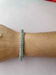 Pulseira de prata com zircónias bege e azul claro
