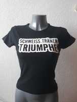 T-shirt czarny z nadrukiem.