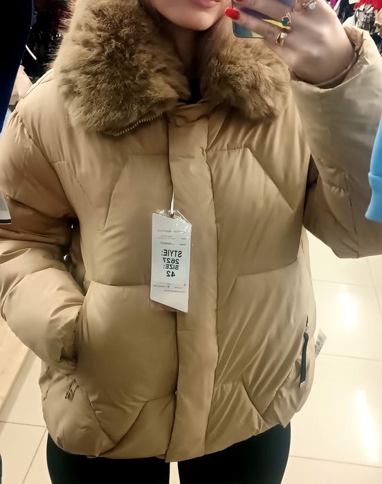 Стильный пуховик,парка,куртка удлиненная женская на меху