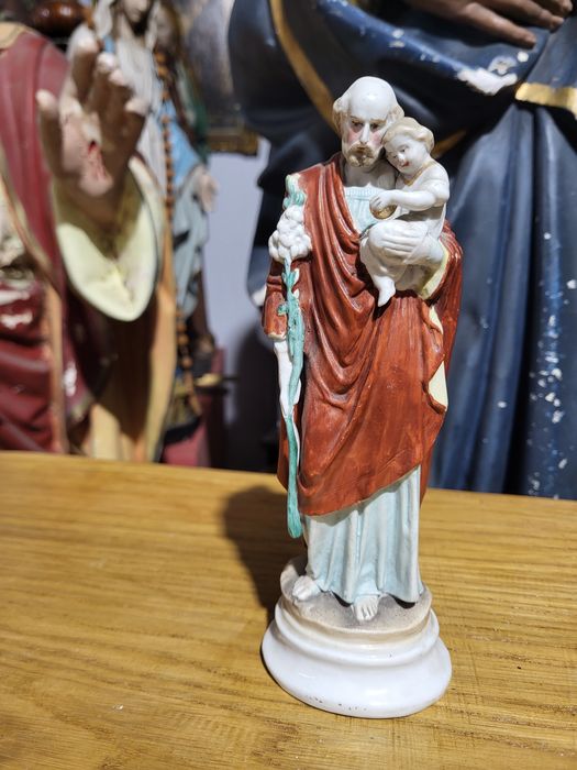 Stara figurka Święty Józef opiekun Jezusa biskwit