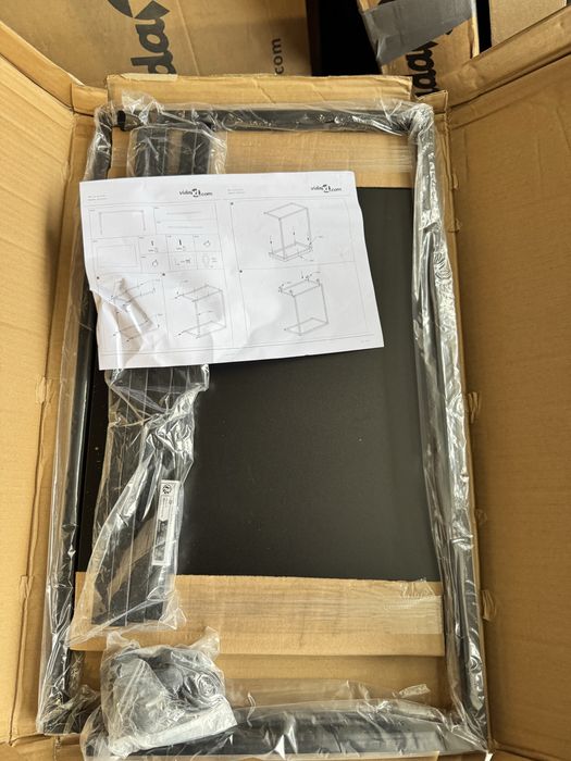 Stolik boczny na kółkach, czarny, 55x35x70 cm