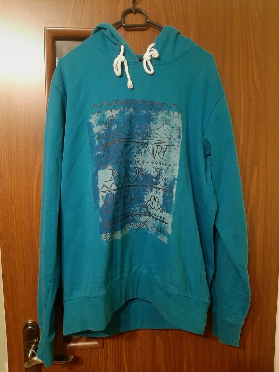 Bluza z kapturem KAPPA r. M, z nadrukiem medium vintage hoodie