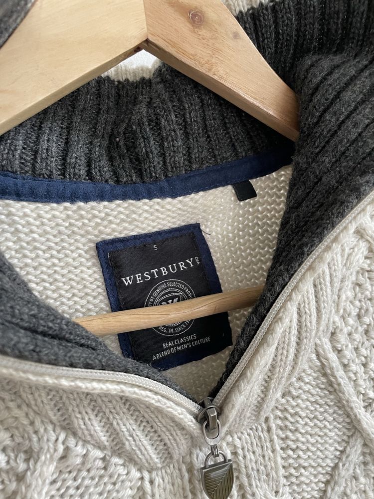 Męski elegancki sweter z zamkiem Westbury S M