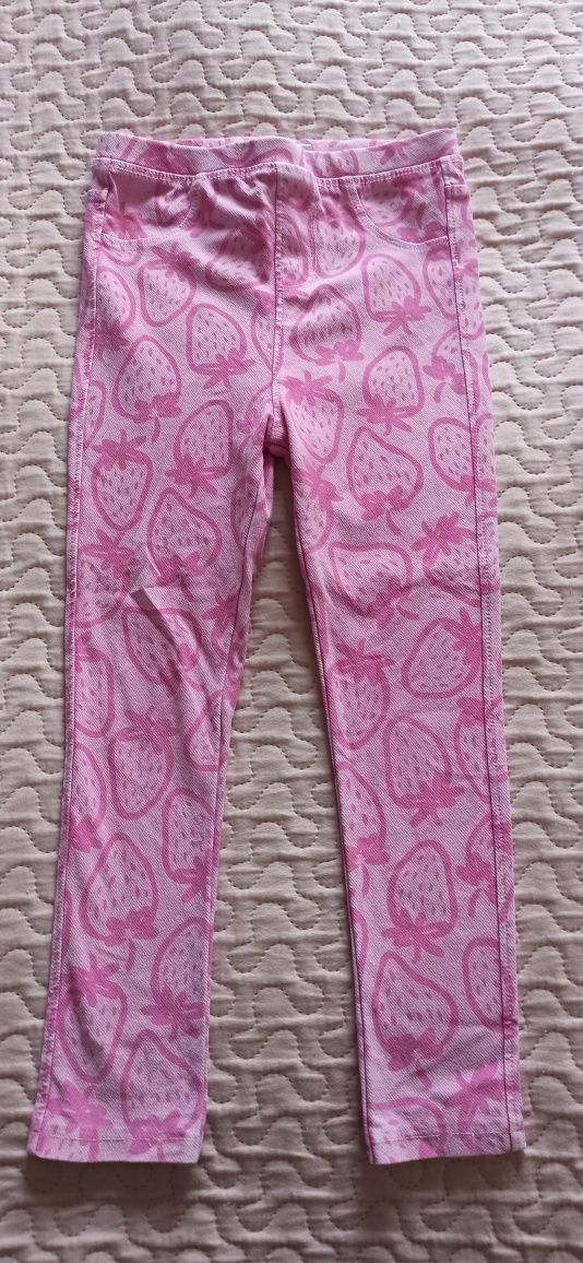 Jegginsy/legginsy w truskawki, marki Zara, rozmiar 110