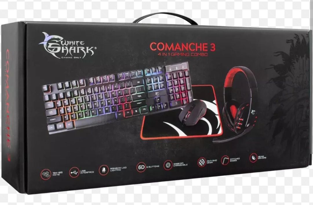 Whiteshark NOWY zestaw gamingowy comanche-3 słuchawki klawiatura mysz