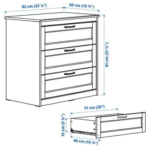 Kredens Ikea Nowa w kartonie SONGESAND 82x81 Komoda 3 szuf OKazja Malm