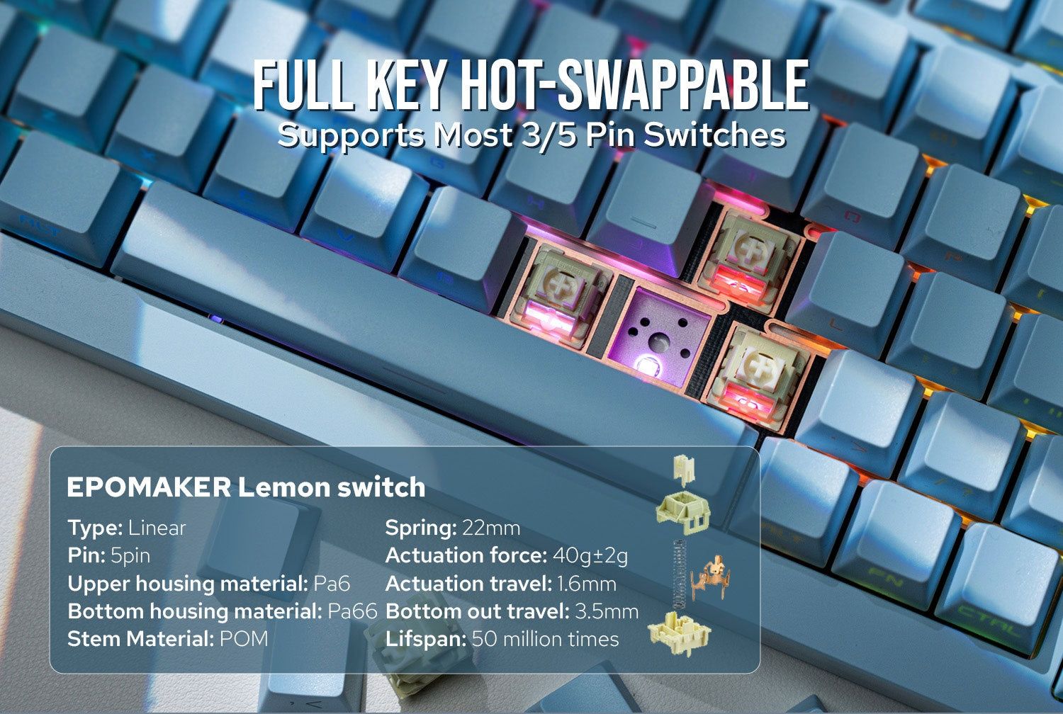 Epomaker Tide 75 QMK/VIA Механическая Клавиатура / 4000 Mah