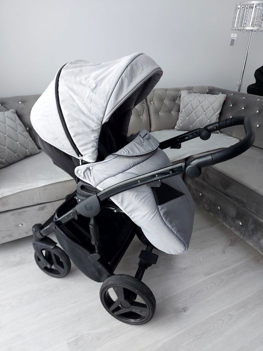 Wozek 3w1 4w1 junama diamond siwy szary siwo czarny